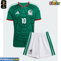 Mexiko Alexis Vega #10 Heimtrikotsatz Kinder WM 2026 Kurzarm (+ Kurze Hosen)
